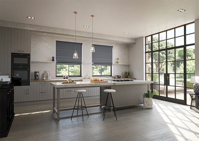 Genoa Faux Silk (Blackout), Night Shimmer - Motorised Roman Blind - Image 6